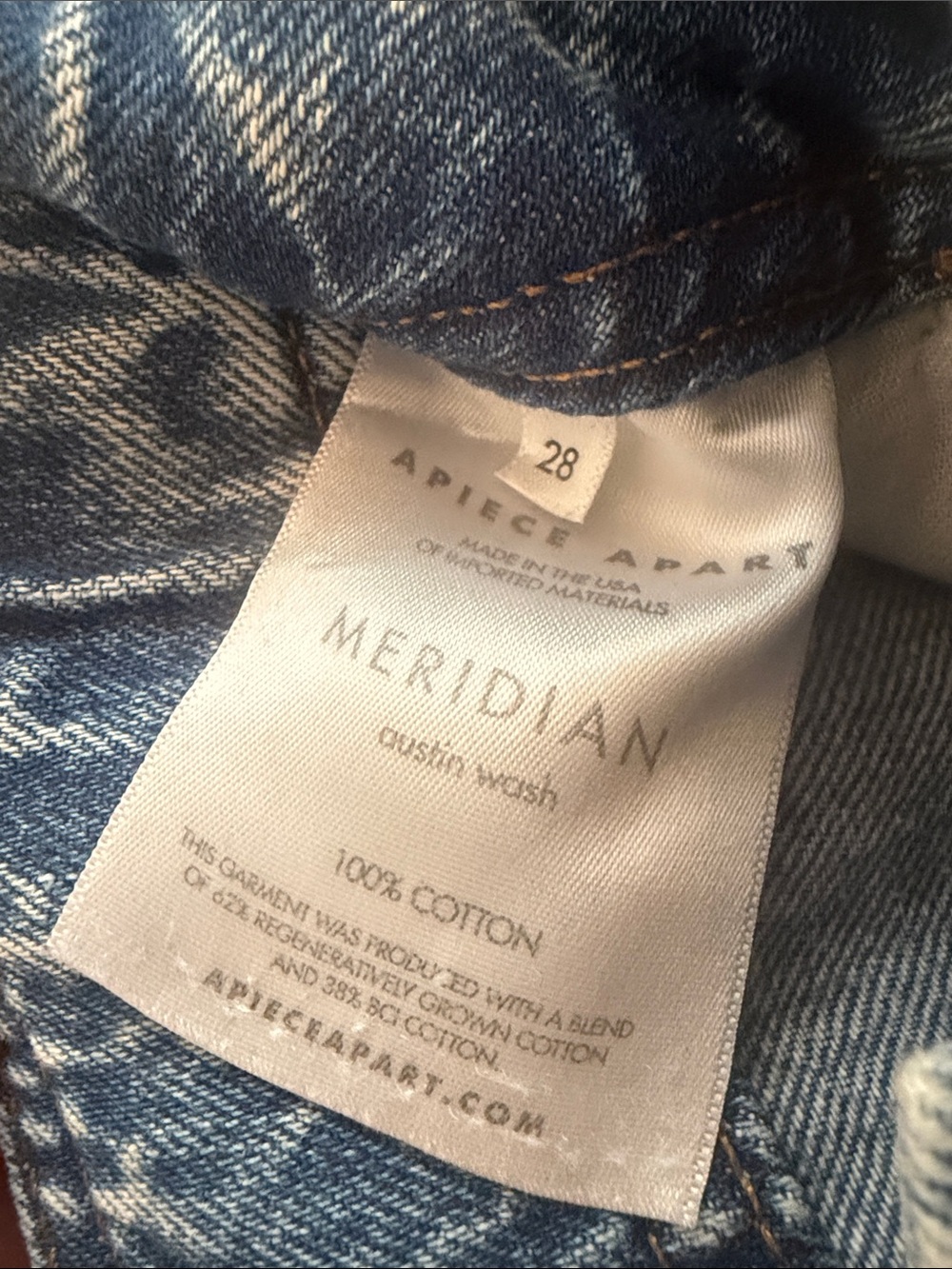 Apiece Apart Meridian Jean in the Austin Wash size 28 - Picture 2 of 3